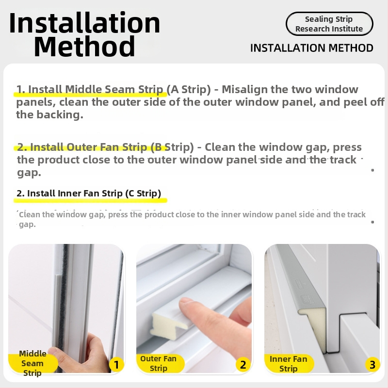 Okenný tesniaci pás – zvuková izolácia, vetroodolnosť a prachotesnosť, moderný jednoduchý štýl, Model: Iný