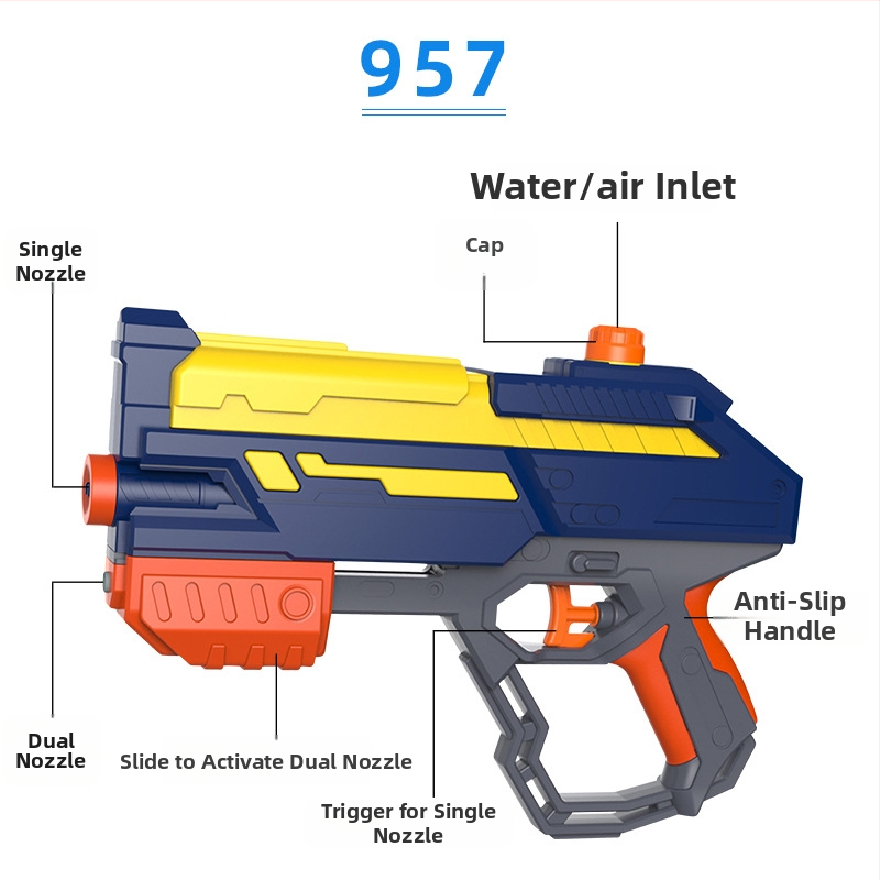 Dječji ručni vodeni pištolj – plastika; funkcija raspršivanja vode; pritiskom za raspršivanje; pogodno za djecu 4–6 godina