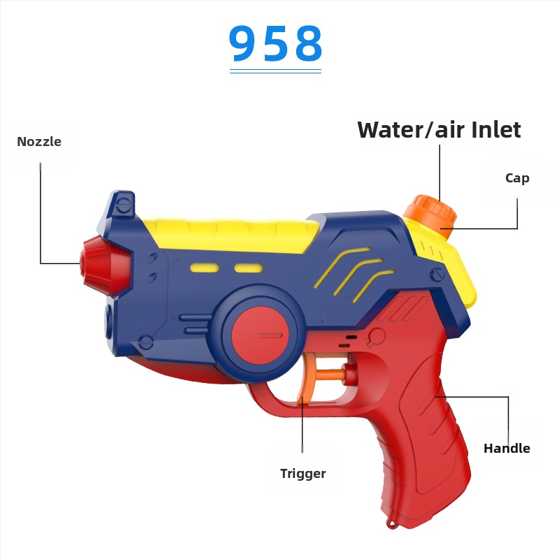 Dječji ručni vodeni pištolj – plastika; funkcija raspršivanja vode; pritiskom za raspršivanje; pogodno za djecu 4–6 godina