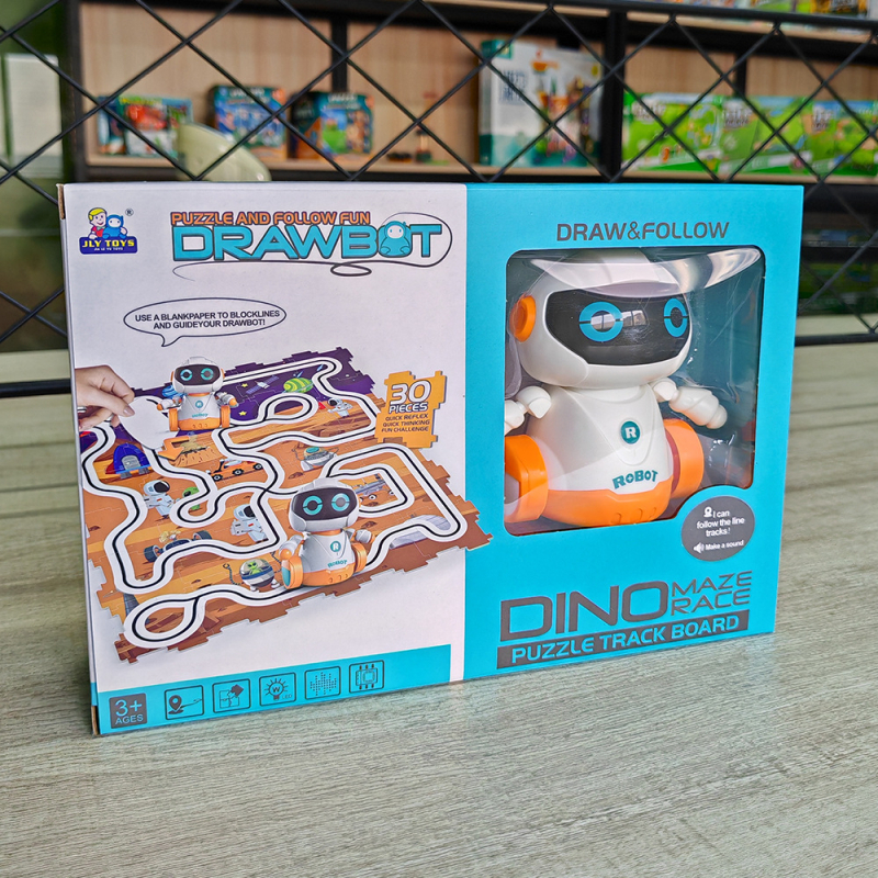 Robot za raniju edukaciju – slagalica-programiranje, praćenje linije, zvuk i svjetlo (Napajanje: baterija tipa dugme; Materijal: plastika; Dobna skupina: 4–6 godina; Memorija: bez memorije)