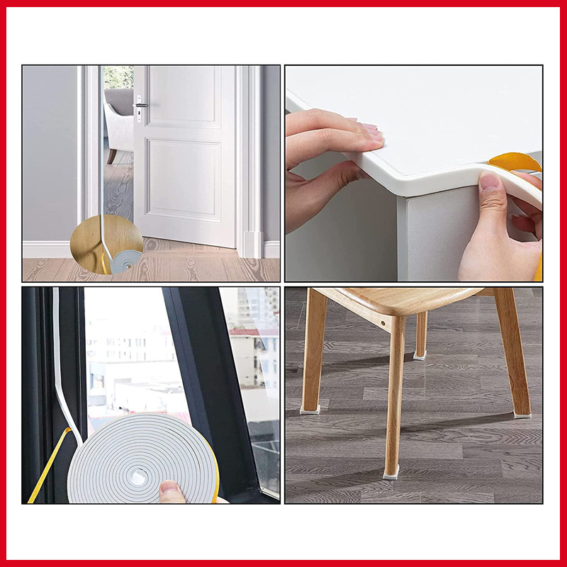 Bandă EVA cu plasă pentru uși și ferestre — autoadezivă, etanșare la curent de aer, izolare fonică, anti-șoc