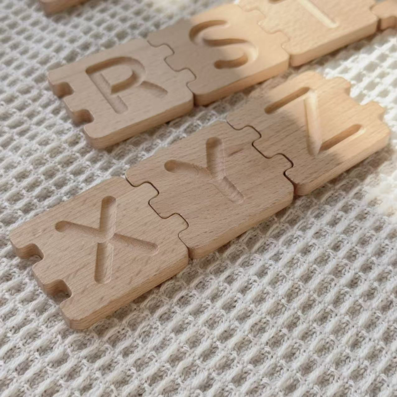Montessori drveni alfabet – engleska abeceda, rani edukativni puzzle sa velikim i malim slovima, DIY prilagodba i logotip OEM
