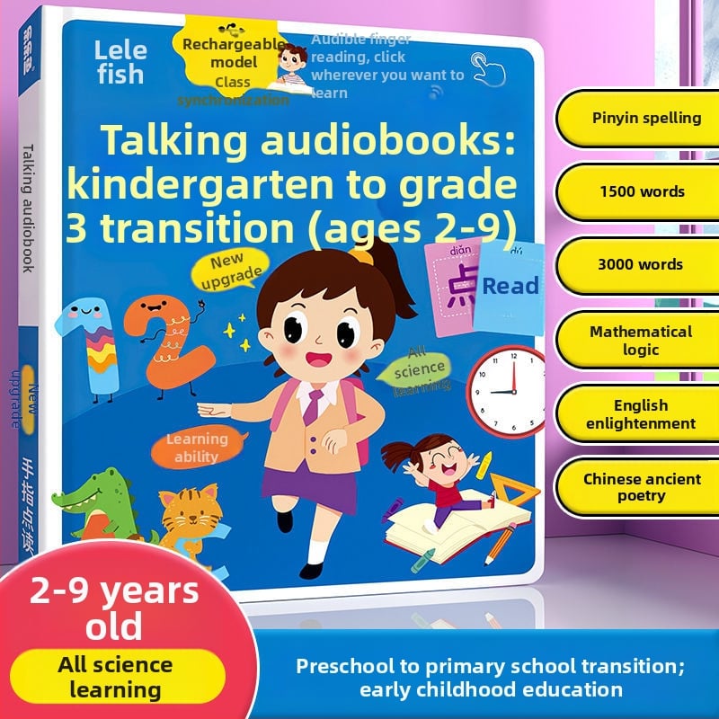 Govorljiva audio knjiga-olovka za djecu 4–6 godina, rani edukacijski uređaj za čitanje s glasom, električni, snimanje, punjiv, papirna podloga, glazba/vokalizacija