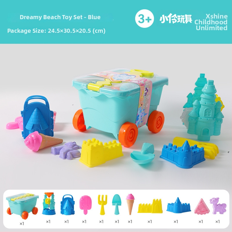 Set za igru na snijegu s lopaticom, kantom i alatom za snježne borbe – Plastične igračke za plažu/pijesak, u mrežastoj vrećici, za uzrast 4–6 godina