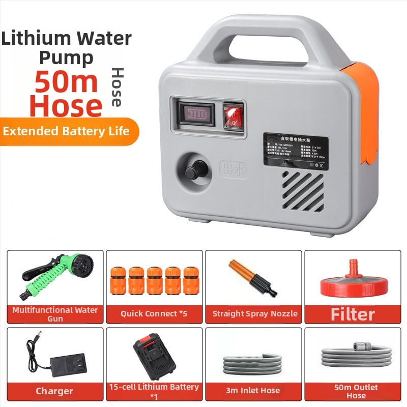 Yiwei YW-CSB6001 Pompa de apă externă reîncărcabilă – 21V, 150W, debit 13L, ieșire 3 cm