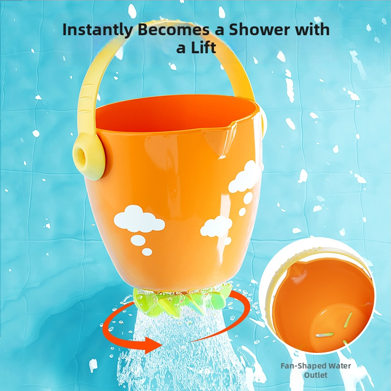 Detské kúpeľné hračky – kreslené mini sprchy a farebné vrstvené vedierka, plastové; 3–6 rokov; Značka: Magic fairy tale; 3C kategória: Iné hračky do 14 rokov