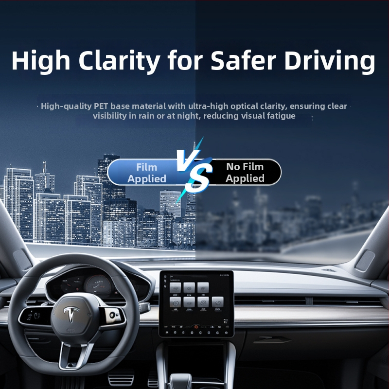 Automobilový okenný film – PET materiál; Svetelná priehľadnosť 50–70%; Tepelná izolácia 40–90%; UV ochrana 60–99%; Predné čelné sklo s nano keramickou izoláciou.