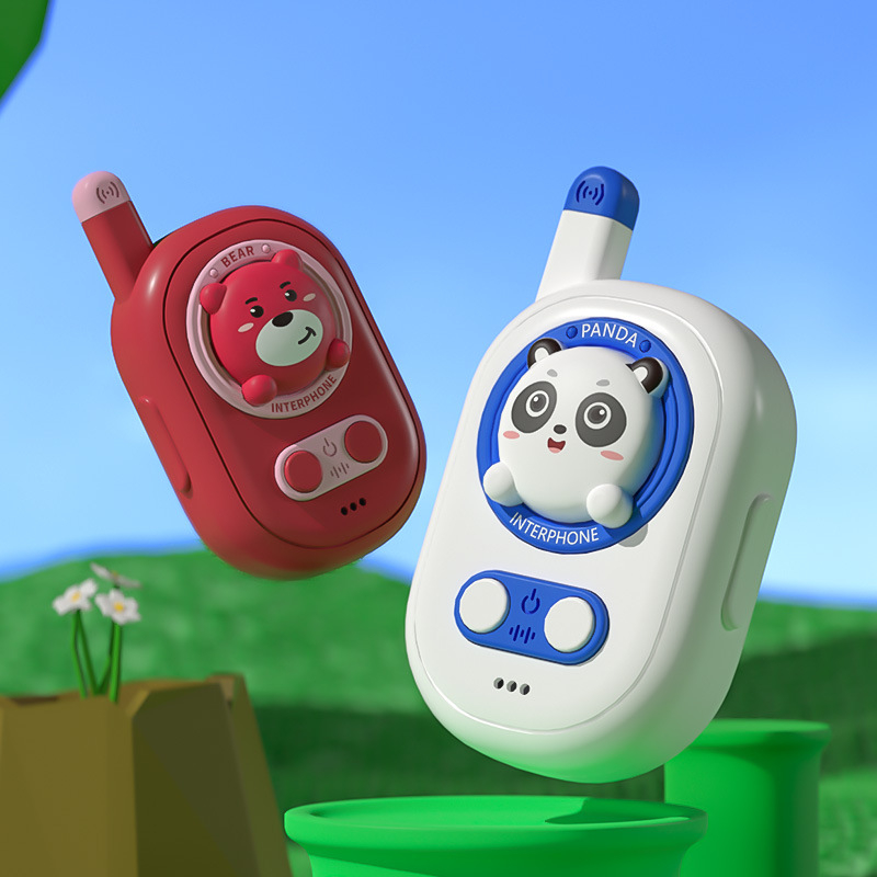 Dječji walkie-talkie u obliku mede – domet 500 m, interaktivno roditelj-dijete, plastika, za uzrast 4–6 godina, u paru