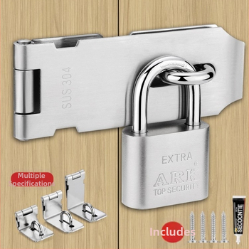 Încuietoare de ușă din oțel inoxidabil, tip clapă-fluture, fără găurire, model 8899, unghi de 90°