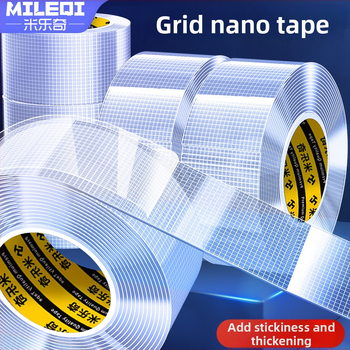 Nano mriežková obojstranná páska, priehľadná, prateľná akrylová lepivá vrstva; vysoká viskozita, silné priľnutie, -20°C až 80°C.