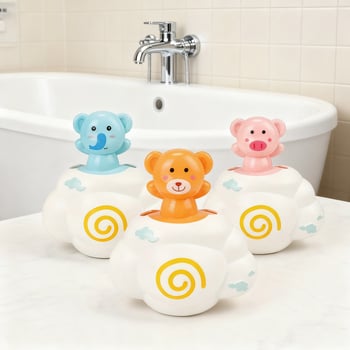 Set de jucării pentru baie cu nor și animale pentru copii 3–6 ani, din plastic, personalizare logo OEM, certificat 3C