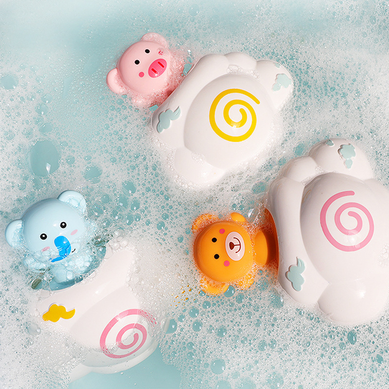 Set de jucării pentru baie cu nor și animale pentru copii 3–6 ani, din plastic, personalizare logo OEM, certificat 3C