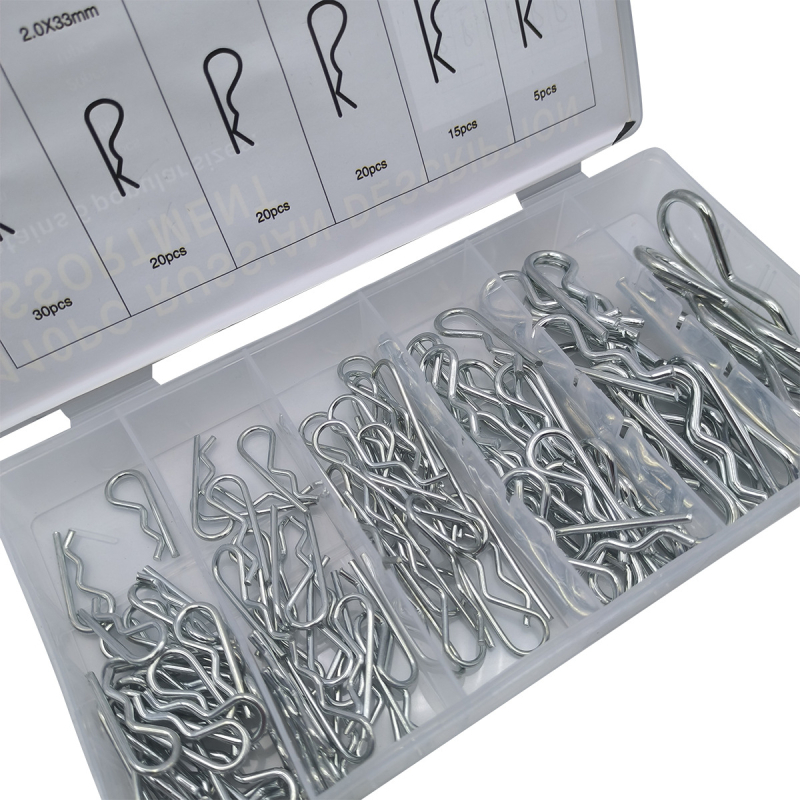 110 darabos galvanizált hullámos csapok készlet: rugós csapok, B-típusú csapok, R-típusú csapok – vegyes készlet