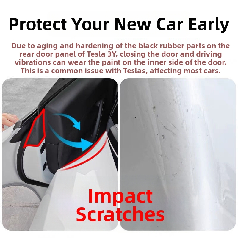 TPU ochranná fólia pre vnútorné zadné dvere Tesla Model Y a Model 3, neviditeľný film, 2-ročná záruka