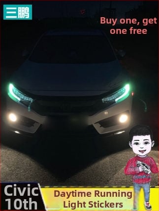 Sanpeng PET nappali fények film Honda Civic 10. gen – erős tapadás, nem testreszabható autóvilágítás-készlet