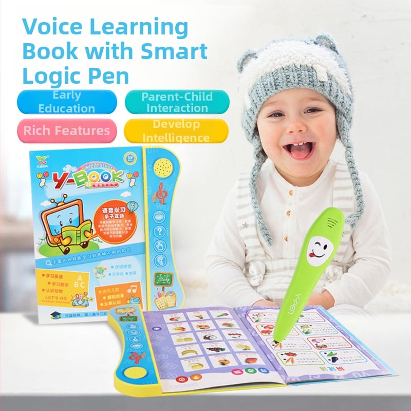 Gyerekeknek szóló pontolvasó toll – beszédfelismerés és hangoskönyv, ABS műanyag, belső memória nélkül, 4–6 éveseknek, száraz elemek szükségesek