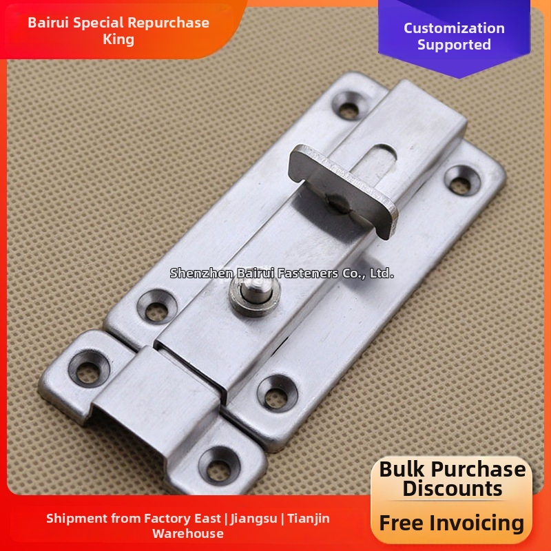 Bezpečnostná zámka dverí z nerezovej ocele s automatickým pružinovým mechanizmom; pre vnútorné dvere (izba/toaleta) – špecifikácie: (materiál: nerezová oceľ; mechanizmus: pružinový; funkcia: bezpečnosť; použitie: vnútorné dvere)