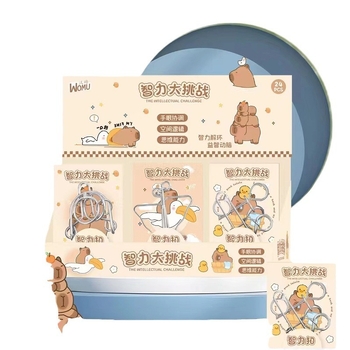 Puzzle Kongming Lock – Cutie de afișare cu 24 de piese, pentru 7–14 ani, origine Zhejiang, ambalare în cutie