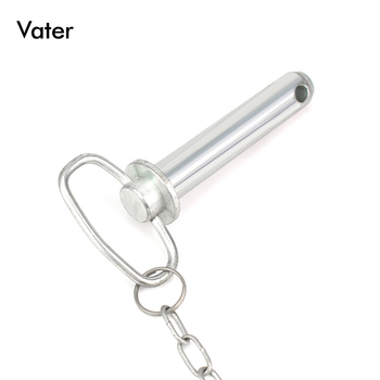 Κυλινδρικός πίρος για ρυμούλκηση με λαβή από αλυσίδα, μάρκα Vater, ηλεκτροεπικάλυψη, διάμετρος 6(1/4)-40 mm, μήκος 40-200 mm