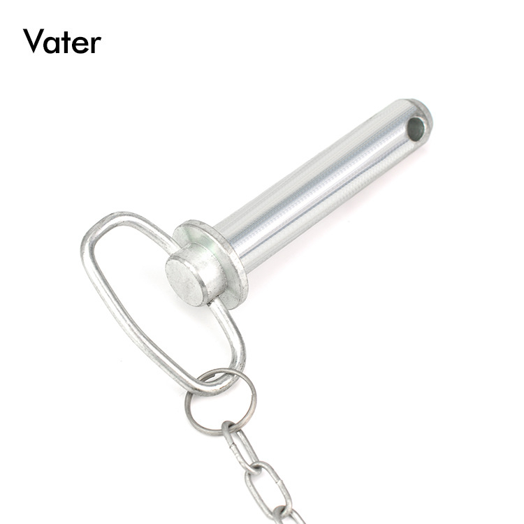 Κυλινδρικός πίρος για ρυμούλκηση με λαβή από αλυσίδα, μάρκα Vater, ηλεκτροεπικάλυψη, διάμετρος 6(1/4)-40 mm, μήκος 40-200 mm
