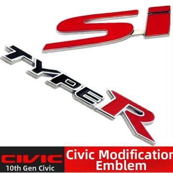 Metalni emblem Civic desete generacije, Type R stil, za prednji i stražnji dio automobila