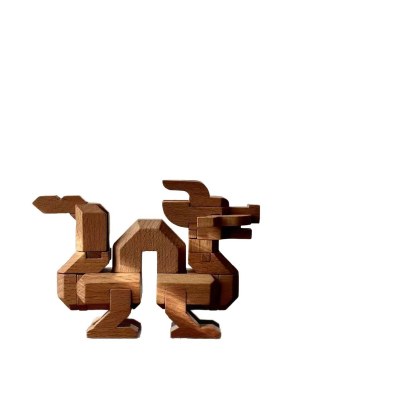 Fa Luban-zár puzzle – Kongming záras játék zodiákus sárkánnyal, 7–14 éveseknek, Have Fun márka