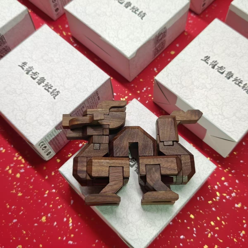 Fa Luban-zár puzzle – Kongming záras játék zodiákus sárkánnyal, 7–14 éveseknek, Have Fun márka