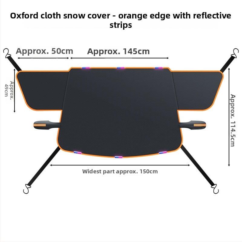 Покривка за предно стъкло на автомобил – деним, удължен стил, код WJ0085, монтаж презрамки, универсална