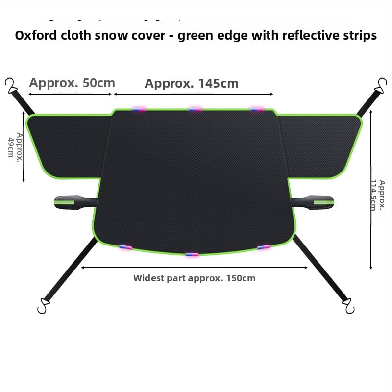 Покривка за предно стъкло на автомобил – деним, удължен стил, код WJ0085, монтаж презрамки, универсална