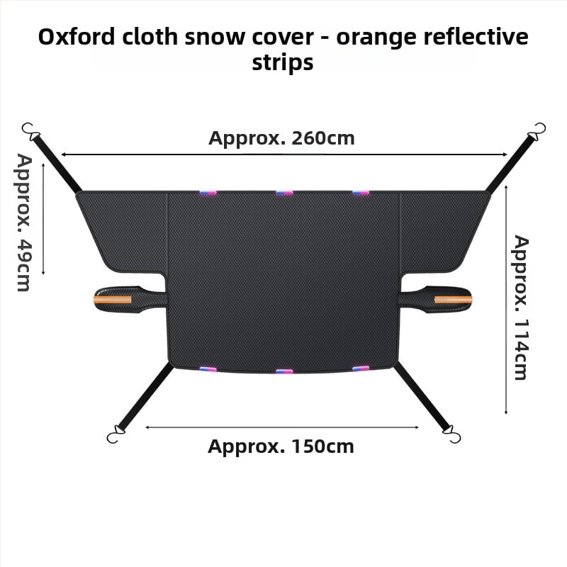 Покривка за предно стъкло на автомобил – деним, удължен стил, код WJ0085, монтаж презрамки, универсална