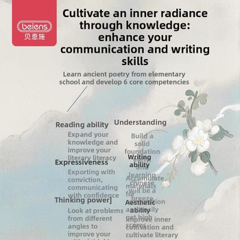 Učenčki uređaj za kinesku klasičnu poeziju: sinkronizirani sadržaj udžbenika, offline slušanje i čitanje, punjiva litijska baterija, za djecu od 4 do 6 godina