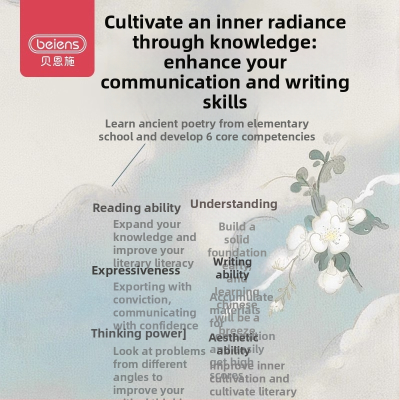 Učenčki uređaj za kinesku klasičnu poeziju: sinkronizirani sadržaj udžbenika, offline slušanje i čitanje, punjiva litijska baterija, za djecu od 4 do 6 godina