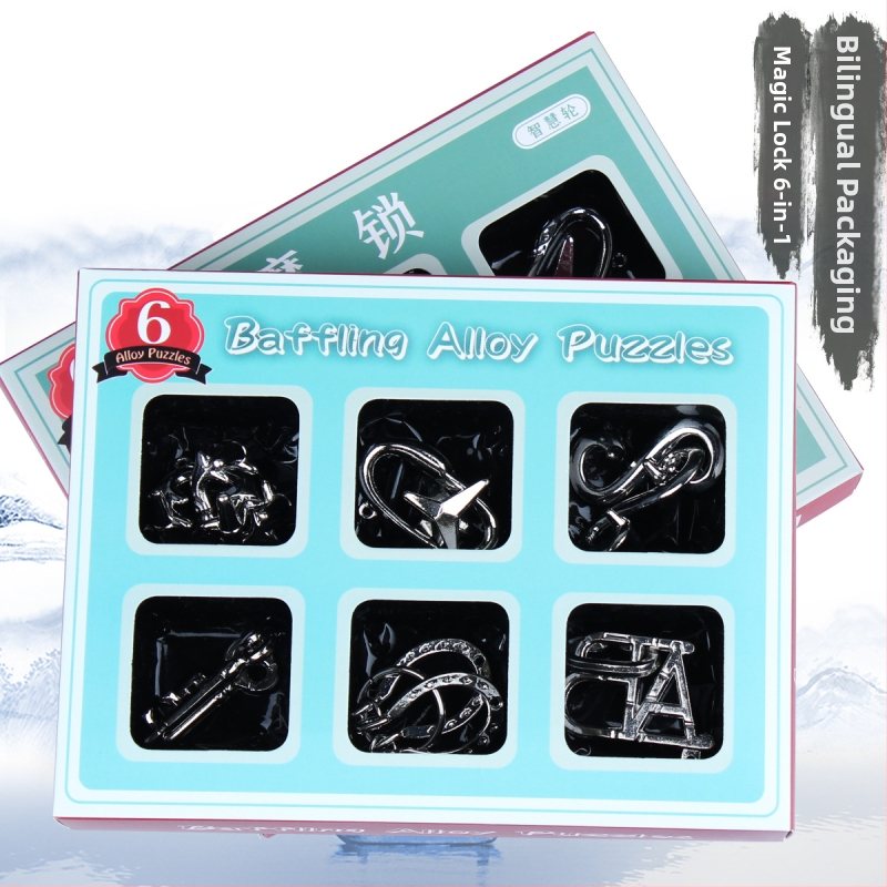 Puzzle za otključavanje od cinkove legure – šest dijelova, mentalni izazov za djecu i odrasle, uzrast 7–14 godina