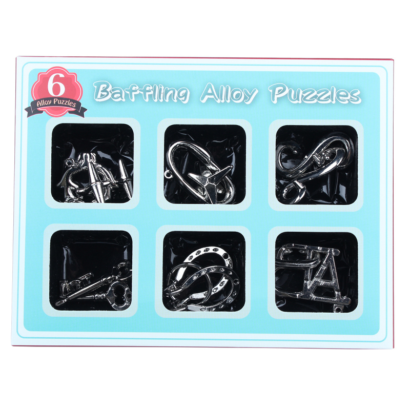 Puzzle za otključavanje od cinkove legure – šest dijelova, mentalni izazov za djecu i odrasle, uzrast 7–14 godina