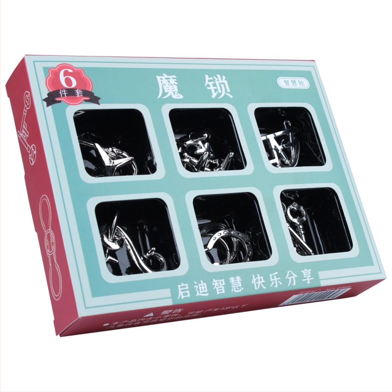 Puzzle za otključavanje od cinkove legure – šest dijelova, mentalni izazov za djecu i odrasle, uzrast 7–14 godina