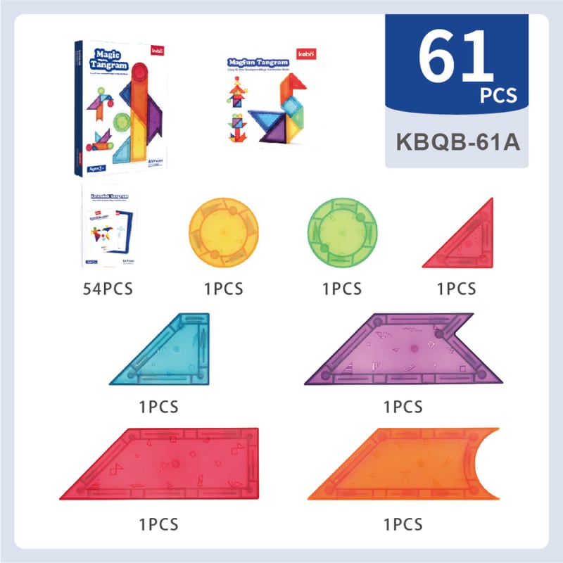Edukativni 3D magnetski Montessori Tangram blok-set za rano učenje, igra roditelj-dijete, ABS materijal