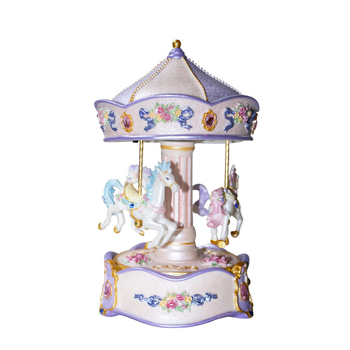 Smolena karuselna glazbena kutija, ručno oslikana, svijetleća, tema princeze
