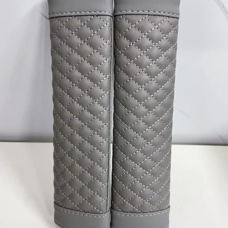 Jastučić za ramenski dio automobilske sigurnosne pojase - lambskin koža, šivani uzorak, chezhimei, 70 g, bez logotipa