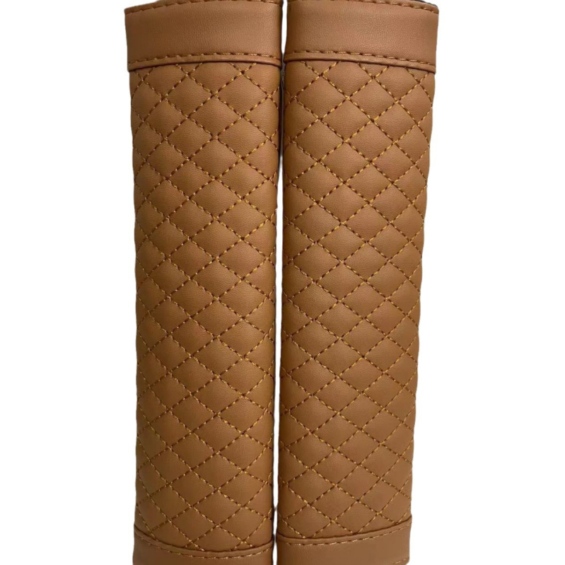 Jastučić za ramenski dio automobilske sigurnosne pojase - lambskin koža, šivani uzorak, chezhimei, 70 g, bez logotipa