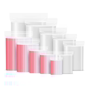 Önzáródó ékszerzacskók, HDPE/LDPE műanyag, cipzáras zárás, zárási hossz 5–20 cm