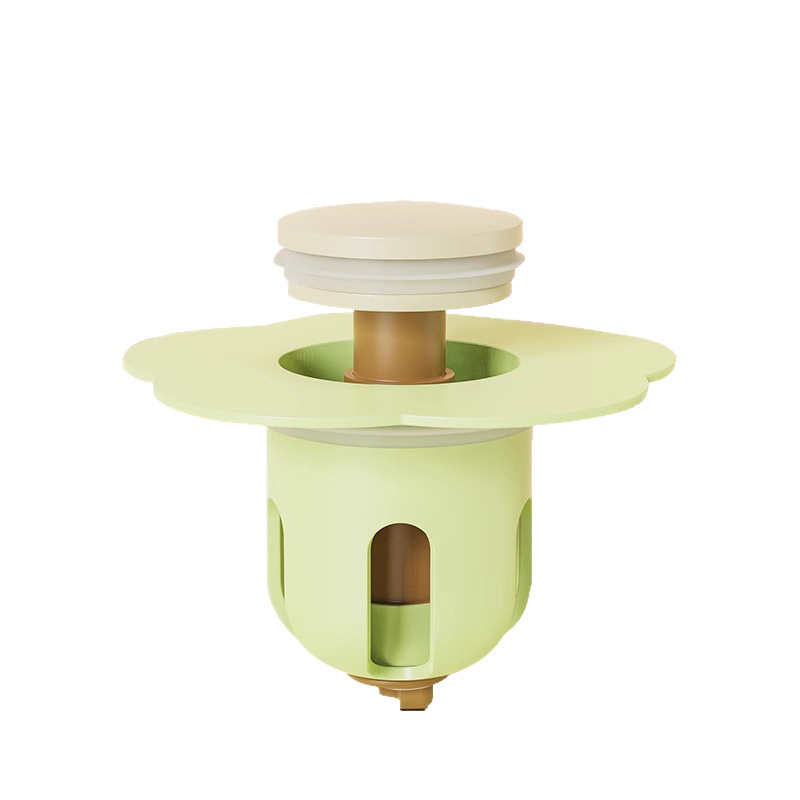 Mosdólefolyó dugó - kerámia, Bounce core drainer modell, nyomógombos típus, visszafolyást szabályozó szelep, modern minimális stílus