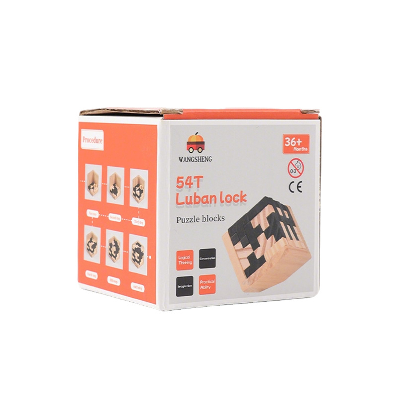 Gyerekeknek szóló Kongming/Luban záras puzzle játék: 54T Magic Fighting, műanyag; Türelem és kognitív készségek fejlesztése; Kategória: Kongming/Luban Lock; 4–6 éveseknek