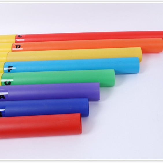 Orff ütőhangszer nyolc hangú hangcsövekkel gyerekeknek, műanyag oktató játék 7-14 éveseknek