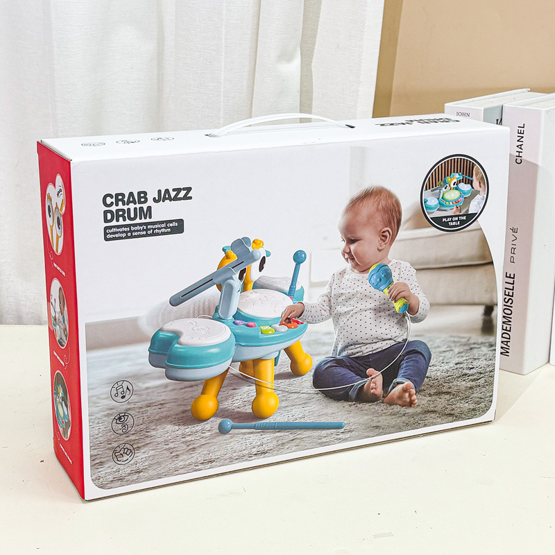 Plastična dječja muzička igračka – klavir i bubnjevi, za djecu 0–3 godine — obrazovni glazbeni instrument razvija emocije, vid i osjetila; interaktivna igra s roditeljima.