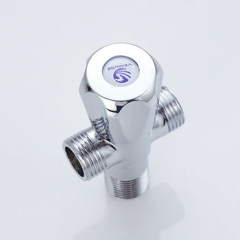 Bakreni trokutasti ventil s jednim ulazom i dva izlaza, ugrađena instalacija, model V6108, radni tlak 0.8–1.2 MPa, unutarnji promjer 20 mm, pogodan za WC, bojler i kuhinju