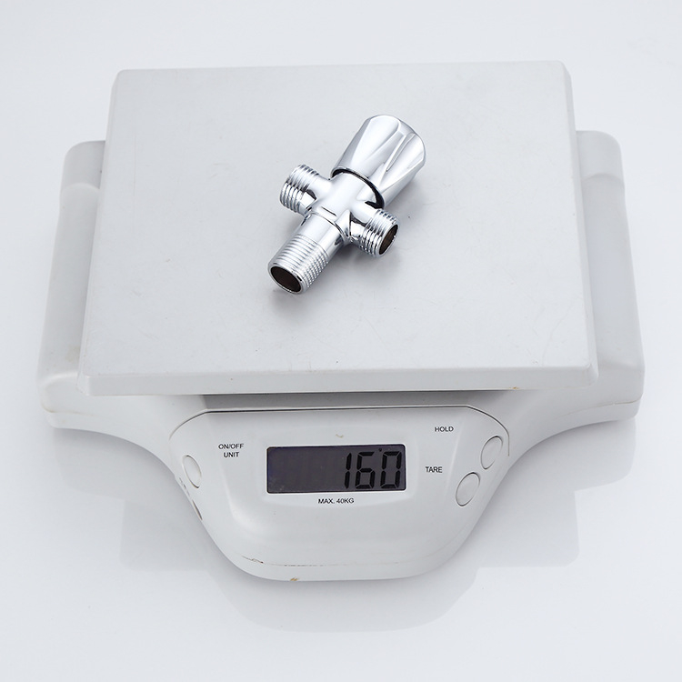 Bakreni trokutasti ventil s jednim ulazom i dva izlaza, ugrađena instalacija, model V6108, radni tlak 0.8–1.2 MPa, unutarnji promjer 20 mm, pogodan za WC, bojler i kuhinju