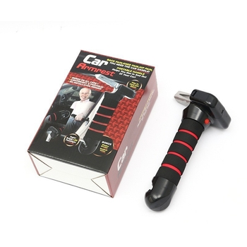 Kemao naslon za vrata automobila s višefunkcionalnim sigurnosnim čekićem – tri u jednom; aluminijsko‑legura + ABS + navlaka od pjene; težina 150 g; pakiranje 60 kom.; mogućnost prilagodbe