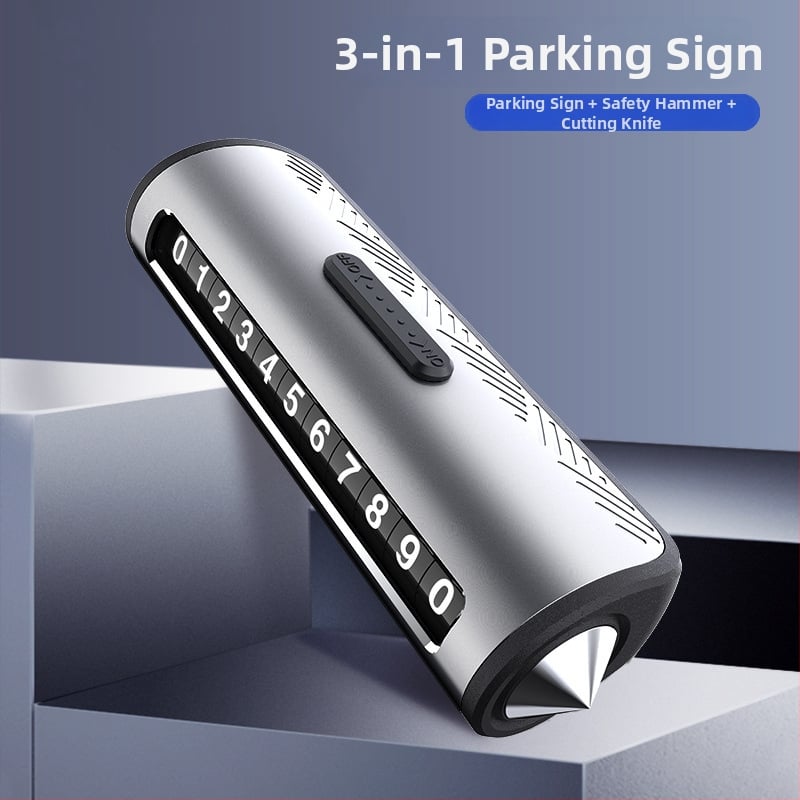 Placă de parcare ascunsă pentru interiorul automobilului - Metal, Model A15, Brand Qunchi, Logo imprimat