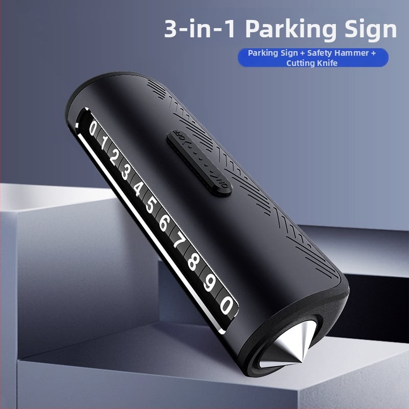 Placă de parcare ascunsă pentru interiorul automobilului - Metal, Model A15, Brand Qunchi, Logo imprimat