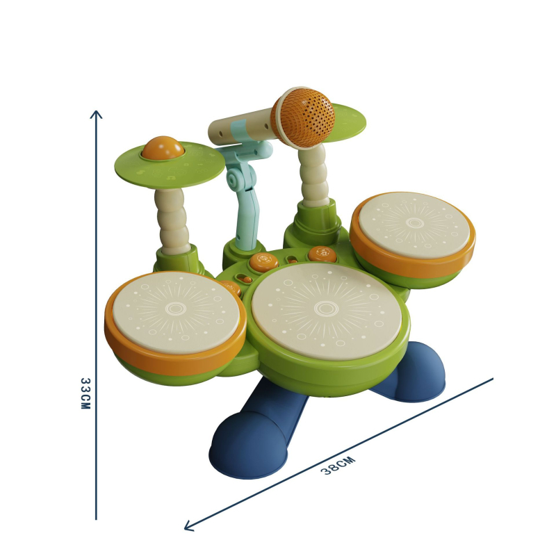 Gyerekeknek szóló dob-szett – műanyag, elektromos ütőhangszer kezdőknek, 0–3 évesek, korai oktatás